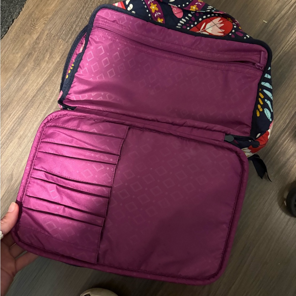 Vera Bradley Navy and Pink Paisley Cosmetic Bag - Picture 2 of 3